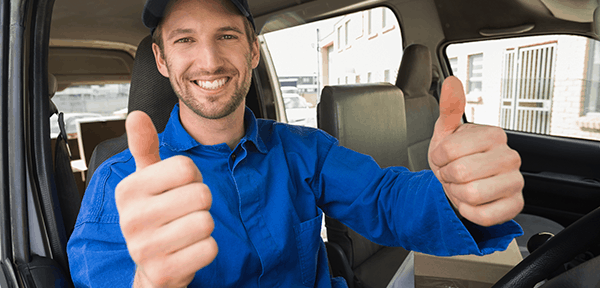 Fleet driver with thumbs up