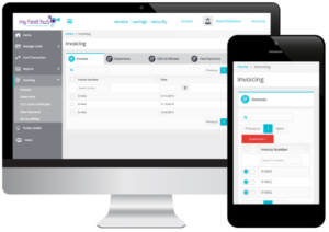 Screenshot of My Fleet Hub invoicing tab