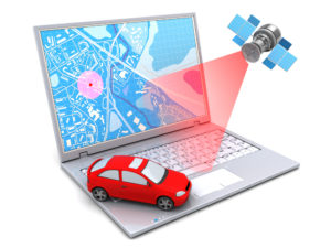 Digital image of car with GPS tracking enabled