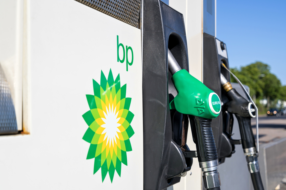 BP branded petrol and diesel pumps