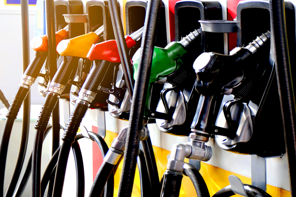 Selection of fuel filling nozzles at petrol station