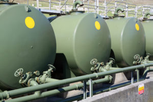 Fuel Oil Tanks in military green