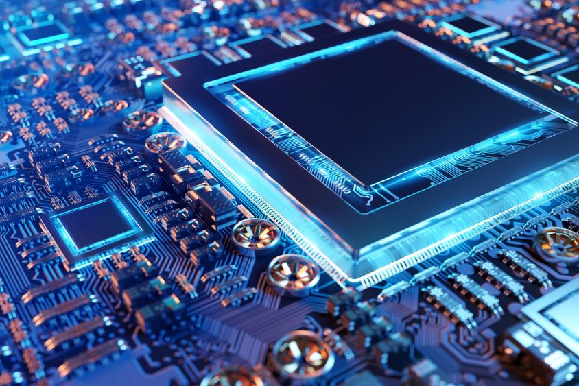 Graphic of semiconductor microchip