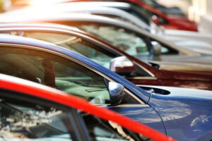 Group of cars parked in a row