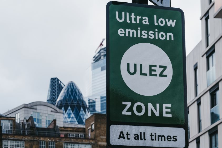 Ultra low emission zone sign in London