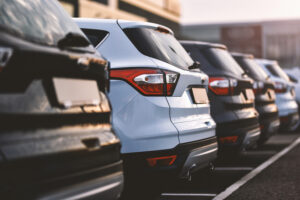 Row of parked cars