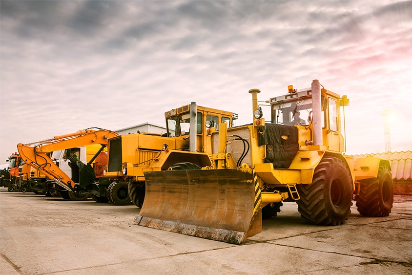 Fleet of construction vehicles