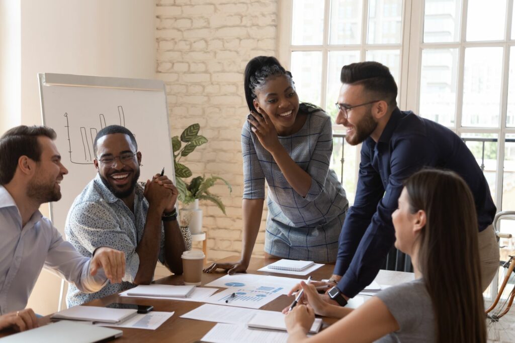 Co-workers in a meeting